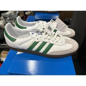 Size 15 - adidas Samba OG White Green